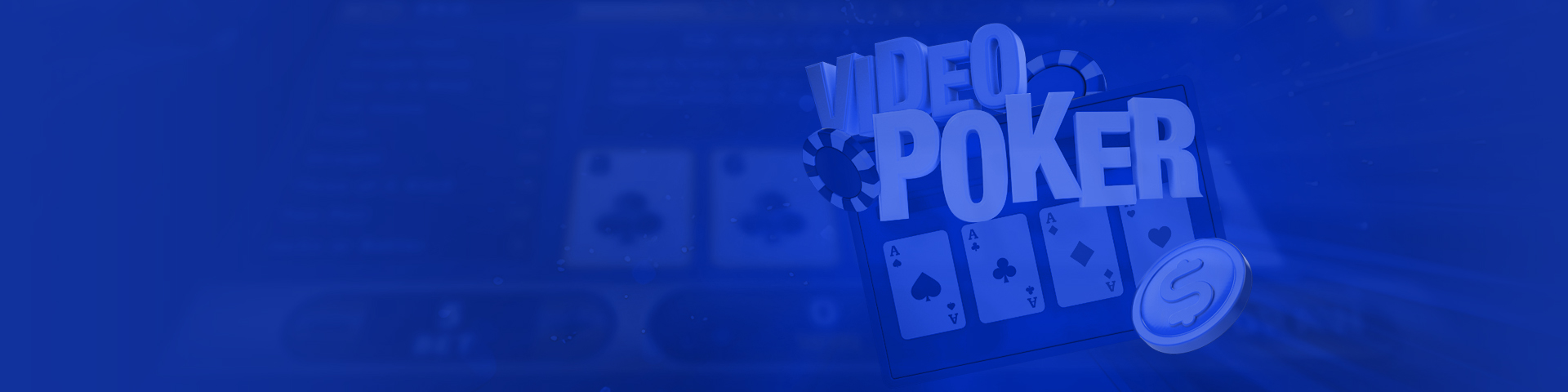 blue banner with video poker text