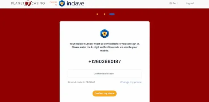Inclave Casino Registration Process Step 4