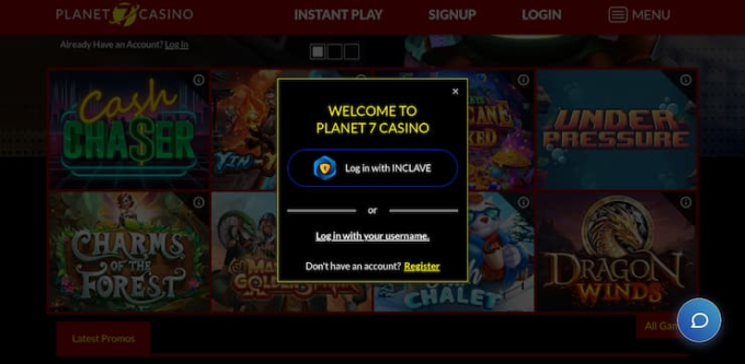 Inclave Casino Registration Process Step 1